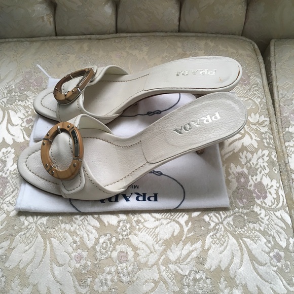 Authentic Prada Vintage Leather Sandals 7 M - Picture 2 of 10